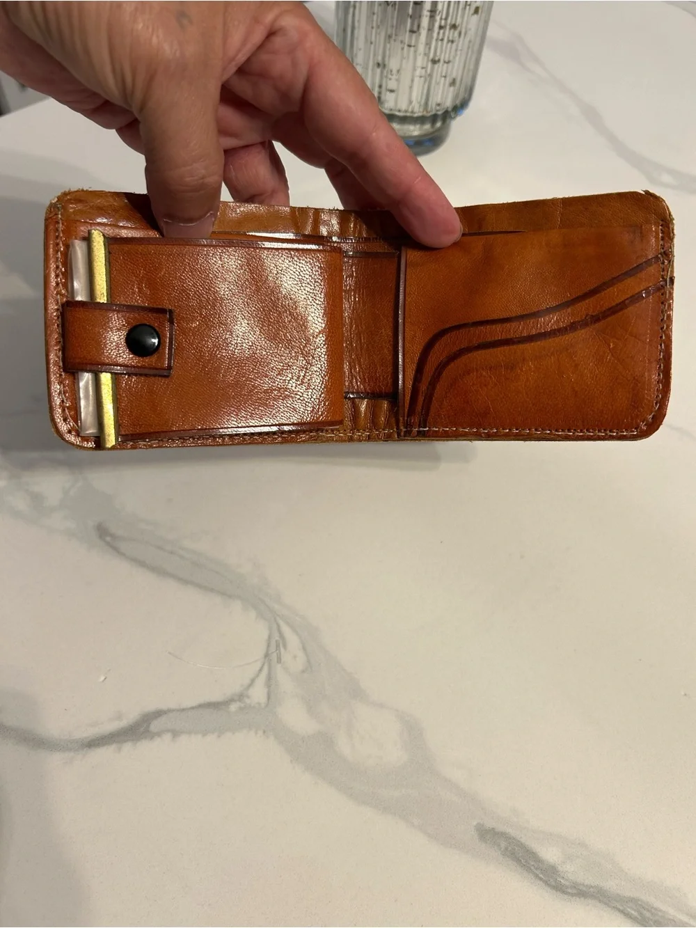 Mexican Small Leather Bifold Wallet with Embroidered Bull Motif - Kids/Adults
